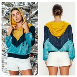 A.CALIN by flying tomato Colorblock Bomber jacket Retro boho